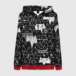 Толстовка на молнии женская КОТЫ BLACK, цвет: 3D-красный