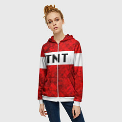 Толстовка на молнии женская Minecraft, цвет: 3D-белый — фото 2