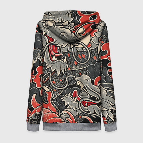 Женская толстовка на молнии CYBERPUNK2077 SAMURAI / 3D-Меланж – фото 2