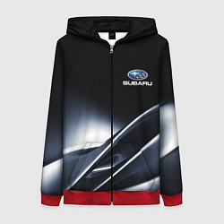 Толстовка на молнии женская SUBARU, цвет: 3D-красный
