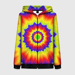 Толстовка на молнии женская Tie-Dye, цвет: 3D-черный