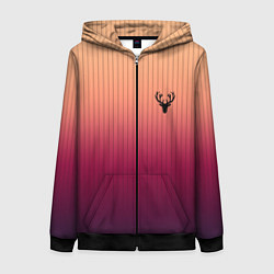 Толстовка на молнии женская The Gradient Of Deer, цвет: 3D-черный