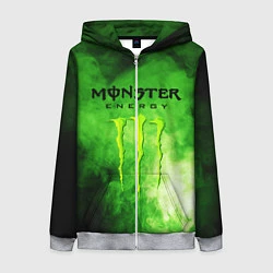 Толстовка на молнии женская MONSTER ENERGY, цвет: 3D-меланж