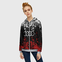 Толстовка на молнии женская AUDI, цвет: 3D-меланж — фото 2