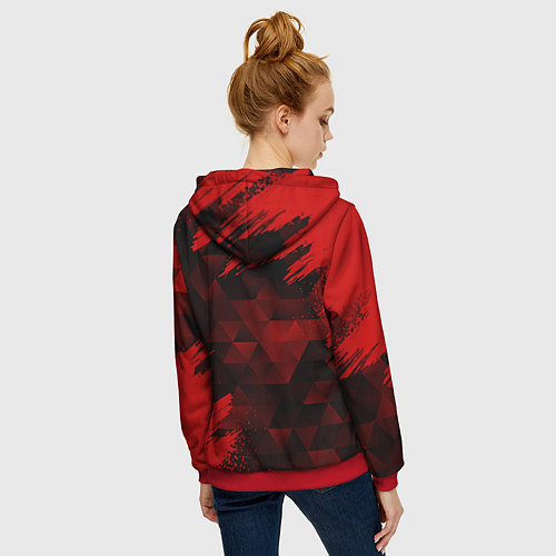 Женская толстовка на молнии PORSCHE / 3D-Красный – фото 4