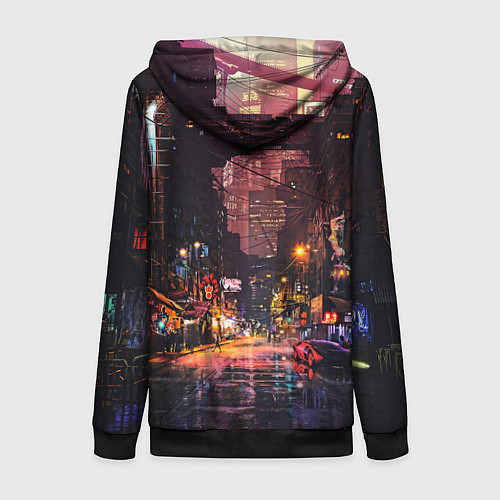Женская толстовка на молнии CYBERPUNK 2077:КИБЕРПАНК S / 3D-Черный – фото 2