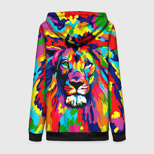 Женская толстовка на молнии Лев Artistic Art / 3D-Черный – фото 2