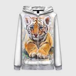 Толстовка на молнии женская Tiger Art, цвет: 3D-меланж