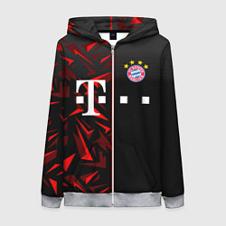 Толстовка на молнии женская FC Bayern Munchen Форма, цвет: 3D-меланж