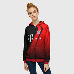 Толстовка на молнии женская FC Bayern Munchen Форма, цвет: 3D-красный — фото 2