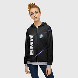 Толстовка на молнии женская BMW, цвет: 3D-меланж — фото 2