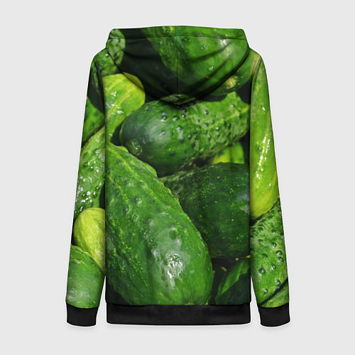 Женская толстовка на молнии Огурцы / 3D-Черный – фото 2