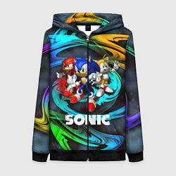 Толстовка на молнии женская SONIC TRIO, цвет: 3D-черный