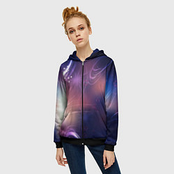 Толстовка на молнии женская Абстракция, цвет: 3D-черный — фото 2