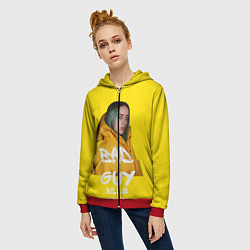 Толстовка на молнии женская Billie Eilish Билли Айлиш, цвет: 3D-красный — фото 2