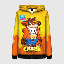 Толстовка на молнии женская Fall Guys CRASH, цвет: 3D-черный