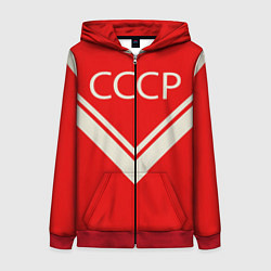 Толстовка на молнии женская СССР хоккейная форма, цвет: 3D-красный