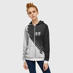 Толстовка на молнии женская MARILYN MANSON М МЭНСОН, цвет: 3D-белый — фото 2