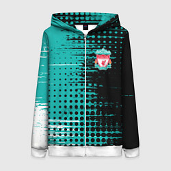 Толстовка на молнии женская Liverpool Ливерпуль, цвет: 3D-белый