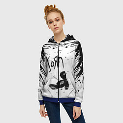 Толстовка на молнии женская Korn, цвет: 3D-синий — фото 2