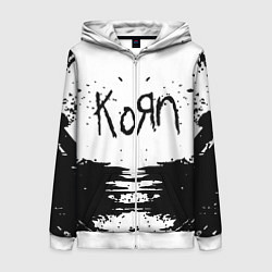 Толстовка на молнии женская Korn, цвет: 3D-белый