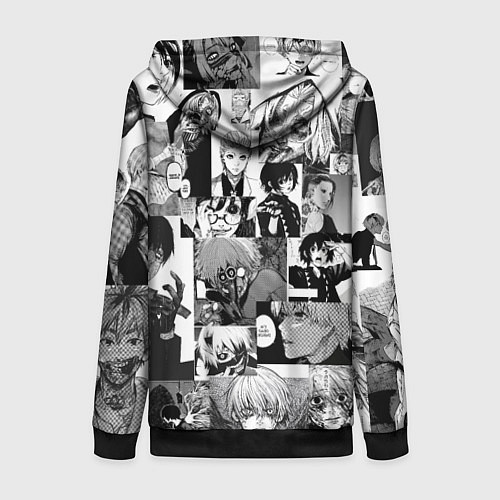 Женская толстовка на молнии Токийский гуль / 3D-Черный – фото 2