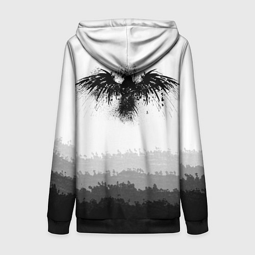 Женская толстовка на молнии ЧЁРНЫЙ ВОРОН / 3D-Черный – фото 2