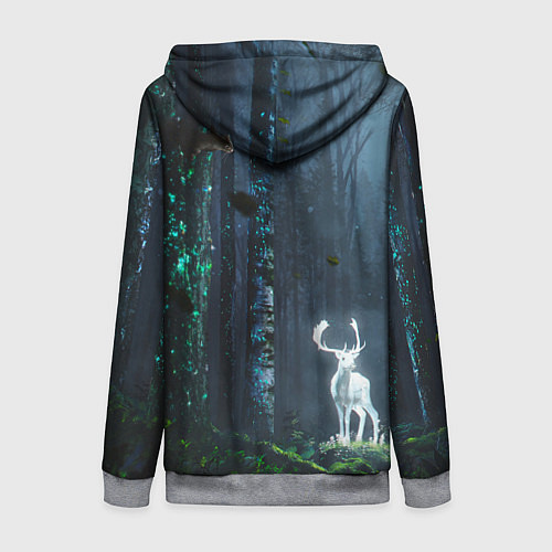 Женская толстовка на молнии Олень / 3D-Меланж – фото 2