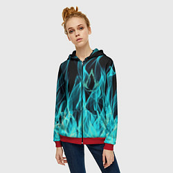 Толстовка на молнии женская ASSASSINS CREED VALHALLA, цвет: 3D-красный — фото 2