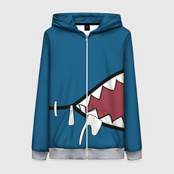 Женская толстовка на молнии Акула gawr gura