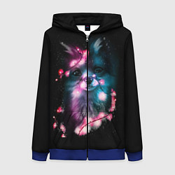 Женская толстовка на молнии Лиса с гирляндой