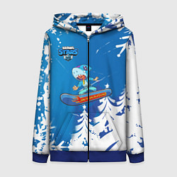 Толстовка на молнии женская Brawl Stars Snowboarding, цвет: 3D-синий
