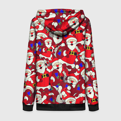 Женская толстовка на молнии Дед Санта / 3D-Черный – фото 2