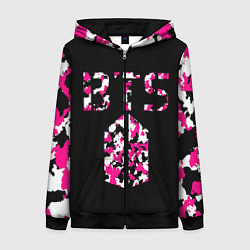 Толстовка на молнии женская BTS Logo, цвет: 3D-черный