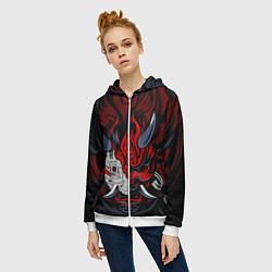 Толстовка на молнии женская SAMURAI LVL UP, цвет: 3D-белый — фото 2