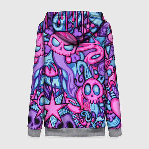 Женская толстовка на молнии Граффити монстры / 3D-Меланж – фото 2