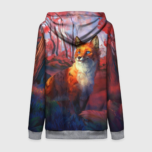 Женская толстовка на молнии Рыжая лиса / 3D-Меланж – фото 2