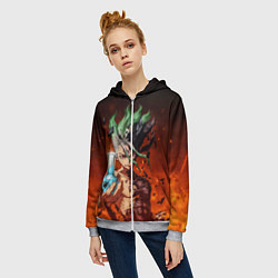 Толстовка на молнии женская Доктор Стоун, цвет: 3D-меланж — фото 2