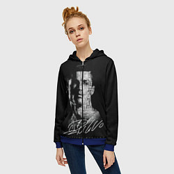 Толстовка на молнии женская Кристиано Рональдо автограф, цвет: 3D-синий — фото 2