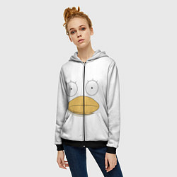 Толстовка на молнии женская Gintama Гинтама, цвет: 3D-черный — фото 2