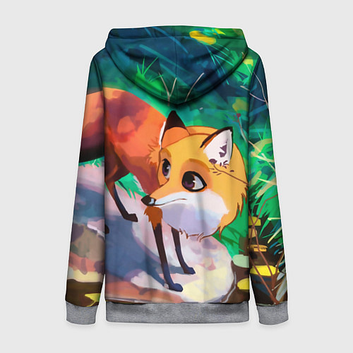 Женская толстовка на молнии Лисичка / 3D-Меланж – фото 2