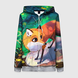 Толстовка на молнии женская Лисичка, цвет: 3D-меланж