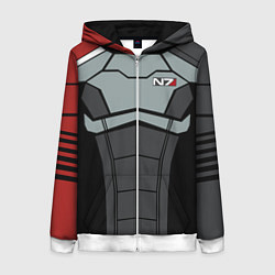 Толстовка на молнии женская КОСТЮМ N7 MASS EFFECT N7 М, цвет: 3D-белый