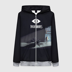 Толстовка на молнии женская Little Nightmares Руки, цвет: 3D-меланж
