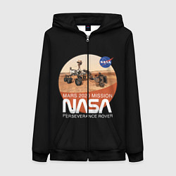 Толстовка на молнии женская NASA - Perseverance, цвет: 3D-черный