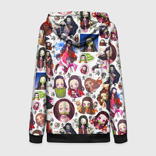 Женская толстовка на молнии НЕЗУКО / 3D-Черный – фото 2