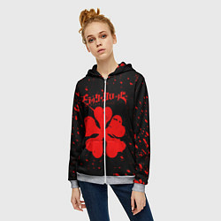 Толстовка на молнии женская ЧЕРНЫЙ КЛЕВЕР АНИМЕ,, цвет: 3D-меланж — фото 2