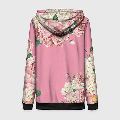 Женская толстовка на молнии Лана дел рей в цветах / 3D-Черный – фото 2