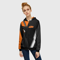 Толстовка на молнии женская KTM КТМ, цвет: 3D-черный — фото 2