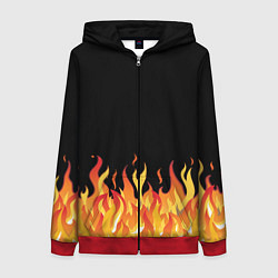 Толстовка на молнии женская ОГОНЬ И НИЧЕГО ЛИШНЕГО, цвет: 3D-красный